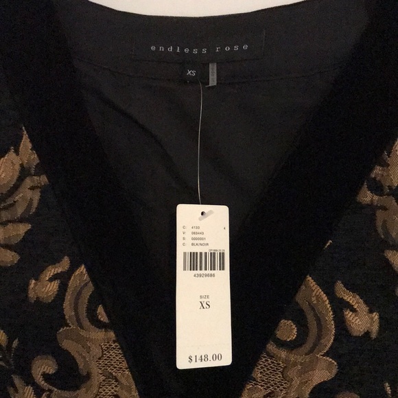 NWT Anthropologie-endless rose jacquard jacket sz-xs - Picture 3 of 5